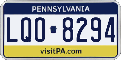 PA license plate LQO8294