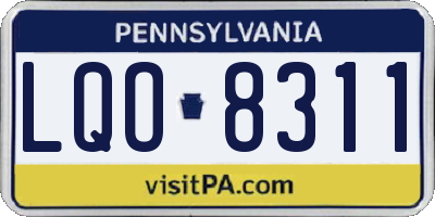 PA license plate LQO8311