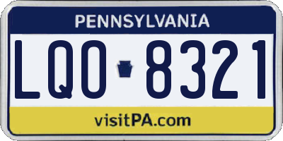 PA license plate LQO8321