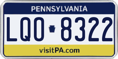 PA license plate LQO8322