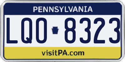 PA license plate LQO8323