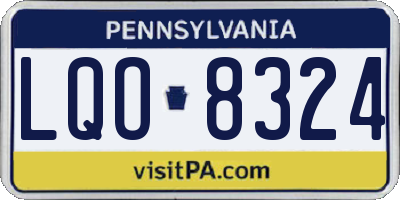 PA license plate LQO8324