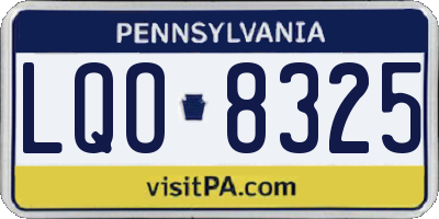 PA license plate LQO8325