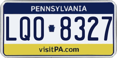 PA license plate LQO8327