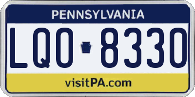 PA license plate LQO8330