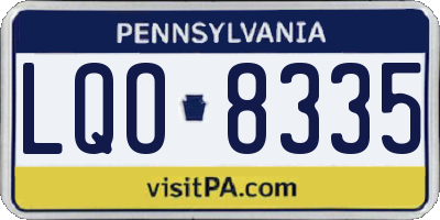 PA license plate LQO8335