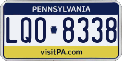 PA license plate LQO8338