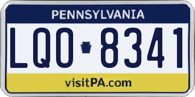 PA license plate LQO8341