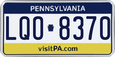 PA license plate LQO8370