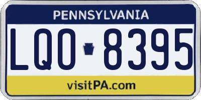 PA license plate LQO8395