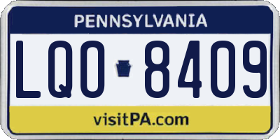 PA license plate LQO8409