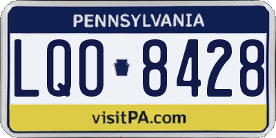 PA license plate LQO8428