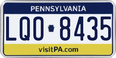 PA license plate LQO8435