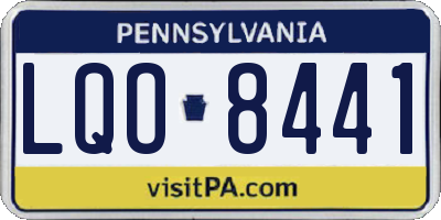 PA license plate LQO8441
