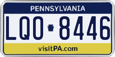 PA license plate LQO8446
