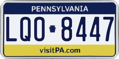 PA license plate LQO8447