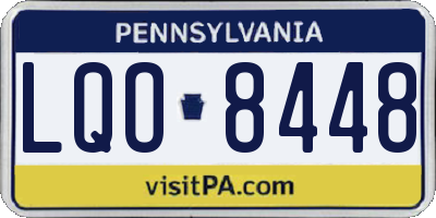 PA license plate LQO8448