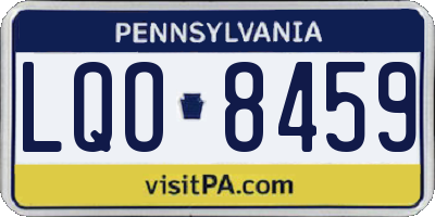 PA license plate LQO8459