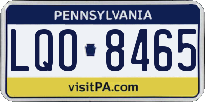 PA license plate LQO8465