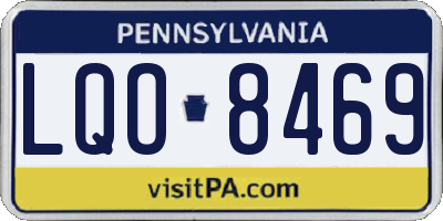 PA license plate LQO8469