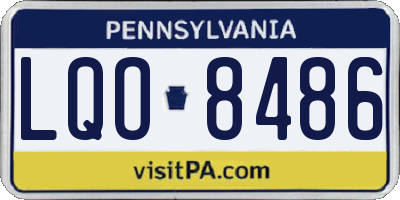 PA license plate LQO8486
