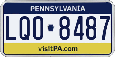 PA license plate LQO8487
