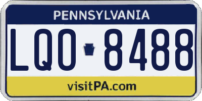 PA license plate LQO8488