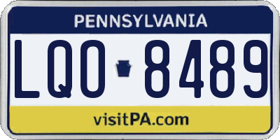 PA license plate LQO8489