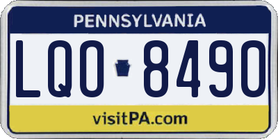 PA license plate LQO8490