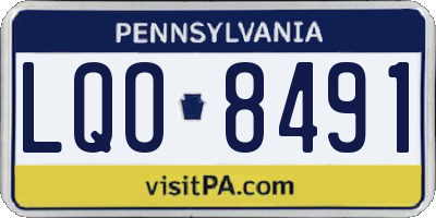 PA license plate LQO8491