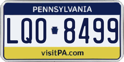 PA license plate LQO8499