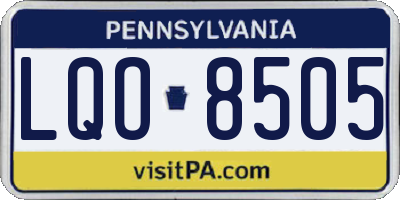 PA license plate LQO8505
