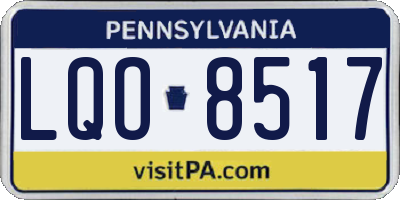 PA license plate LQO8517