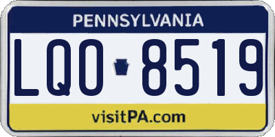 PA license plate LQO8519