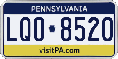 PA license plate LQO8520