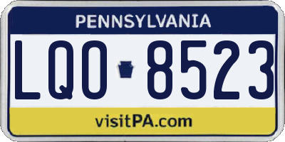 PA license plate LQO8523