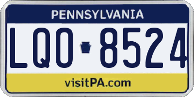 PA license plate LQO8524