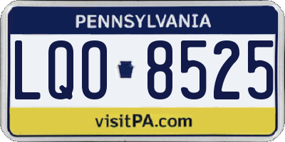 PA license plate LQO8525