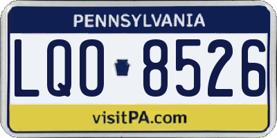 PA license plate LQO8526