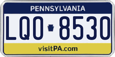 PA license plate LQO8530