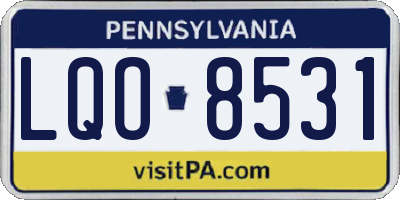 PA license plate LQO8531