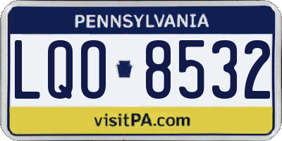 PA license plate LQO8532