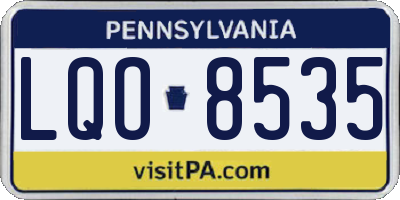 PA license plate LQO8535