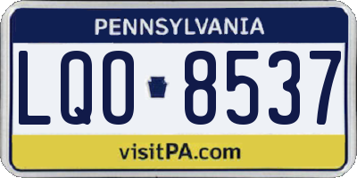 PA license plate LQO8537