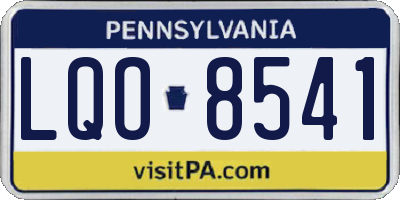 PA license plate LQO8541