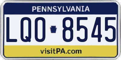 PA license plate LQO8545