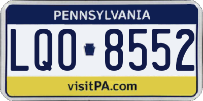 PA license plate LQO8552