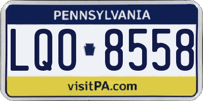 PA license plate LQO8558