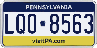 PA license plate LQO8563