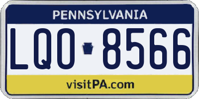 PA license plate LQO8566